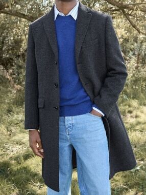 J Crew Ludlow Wool Cashmere Topcoat Dress Coat Overcoat Charcoal 44L NEW 44